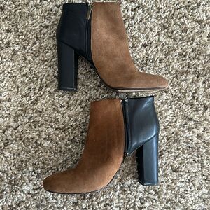 Joie booties mixed suede and leather.4 inch heel. 39 1/2